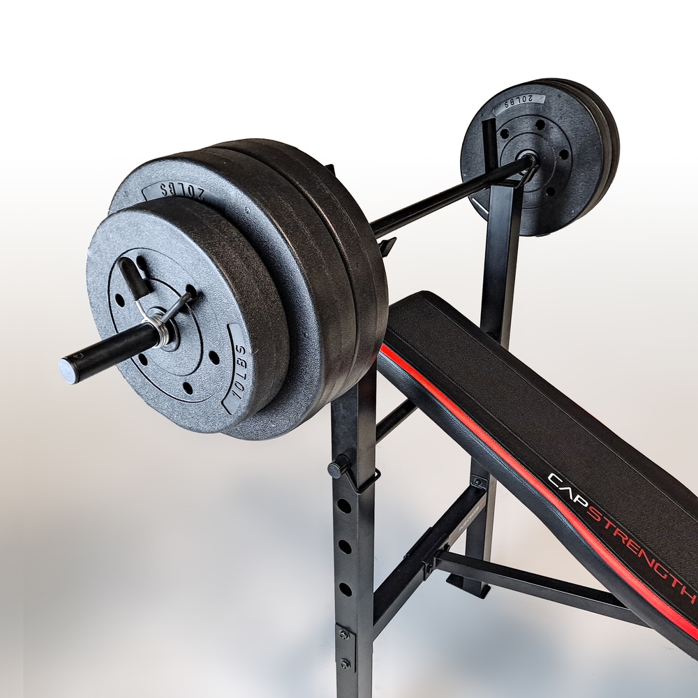 Cap Barbell Adjustable Utility Weight Bench for Full Body Workout with