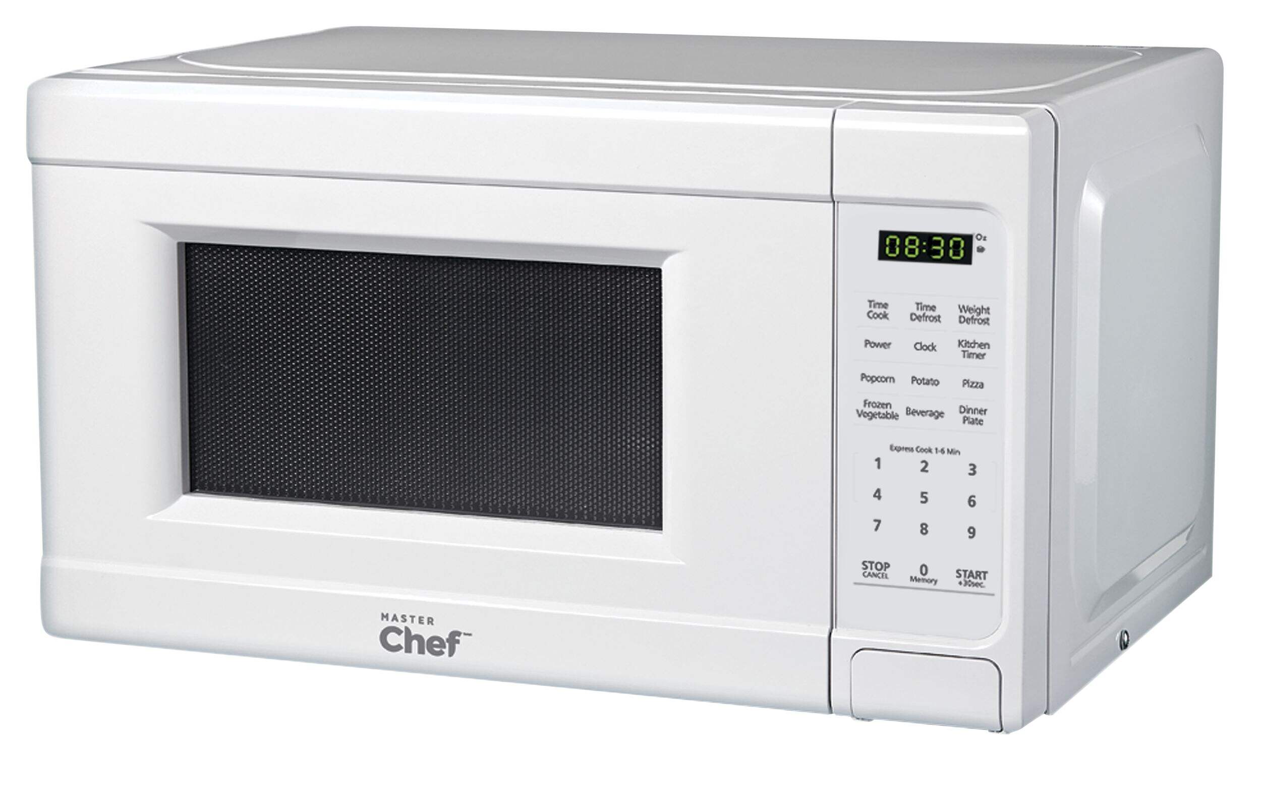 MASTER Chef Countertop Microwave, White, 0.7-cu.ft. Front_Angled_Left
