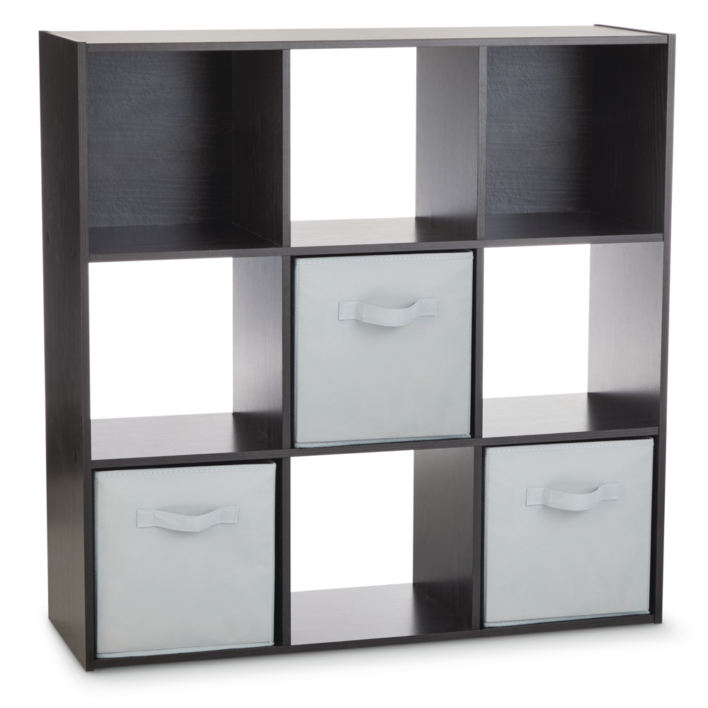 For Living 9Cube Storage Organizer, Bookcase/Bookshelf, Black Oak