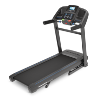 Horizon Fitness T202 Folding Treadmill Front_Three_Fourths_Angled_Left
