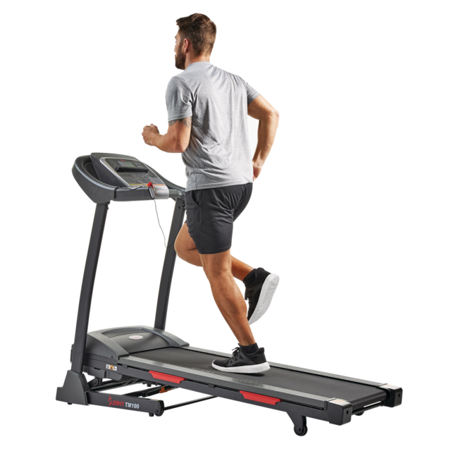 Sunny Health & Fitness TM100 AutoIncline Folding Treadmill, Bluetooth