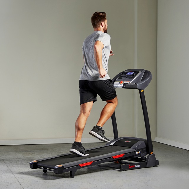 Sunny Health & Fitness TM100 AutoIncline Folding Treadmill, Bluetooth