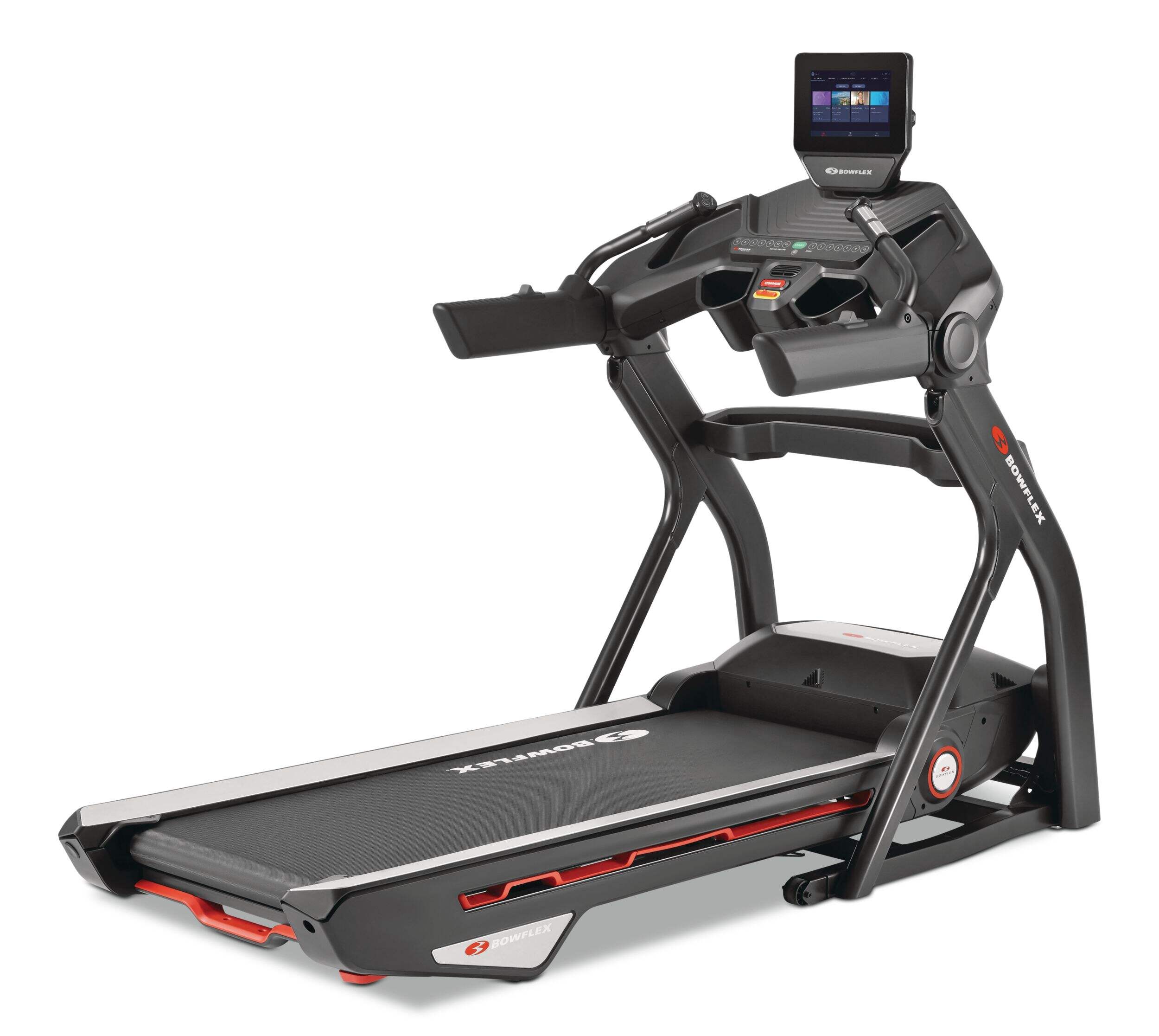 Bowflex T10 Motorized Folding Treadmill, JRNY Membership Included Front_Three_Fourths_Angled_Left