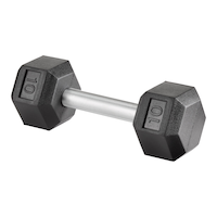 Haltère hexagonal en caoutchouc WA:KE Athletic, simple, choix de poids Front_Angled_Right
