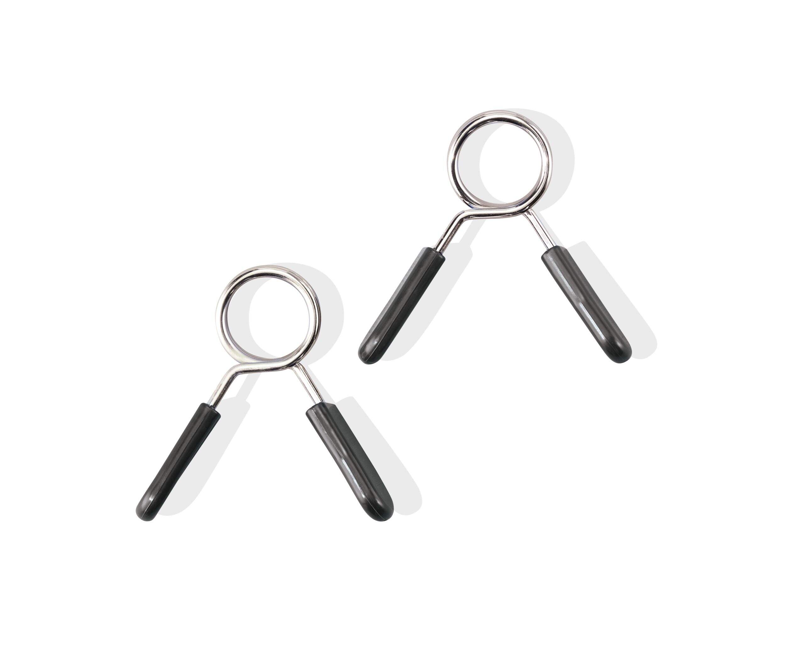 WA:KE Athletic 1-in Weightlifting Spring Clip Collars for Weight Bar, 2-pc Front_Flat