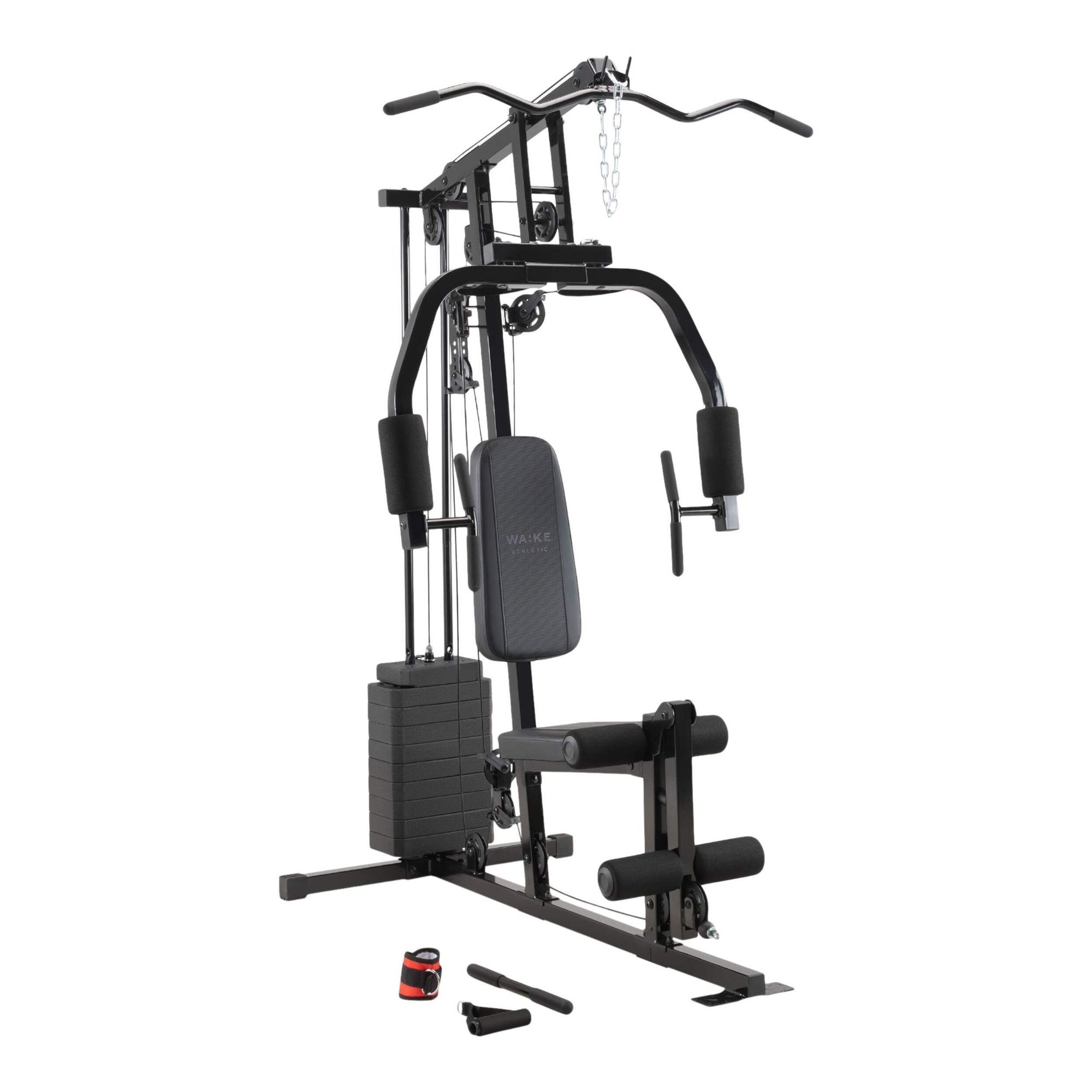 WA:KE Athletic Multi-Purpose Full Body Home Gym with 100-lb Weight Stack Composite_or_Mixed