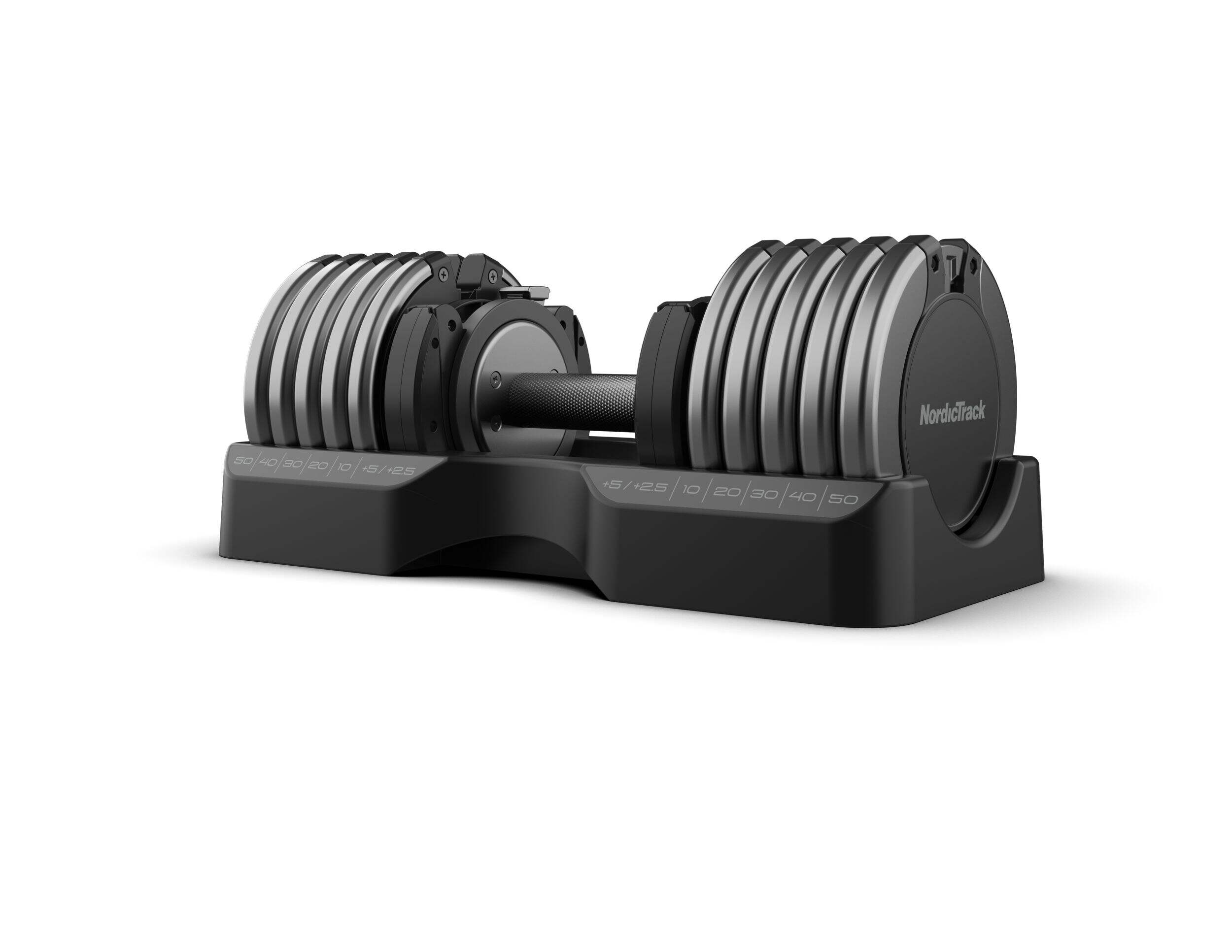 Haltère simple réglable NordicTrack Select-A-Weight, 55 lb Front_Angled_Left