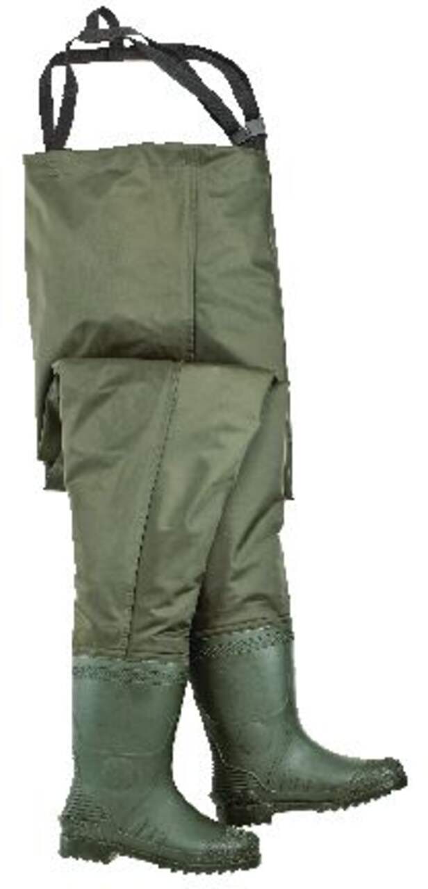 Outbound Adult PVC Bootfoot Chest Waders, Green