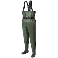 Outbound Adult PVC Bootfoot Chest Waders, Green