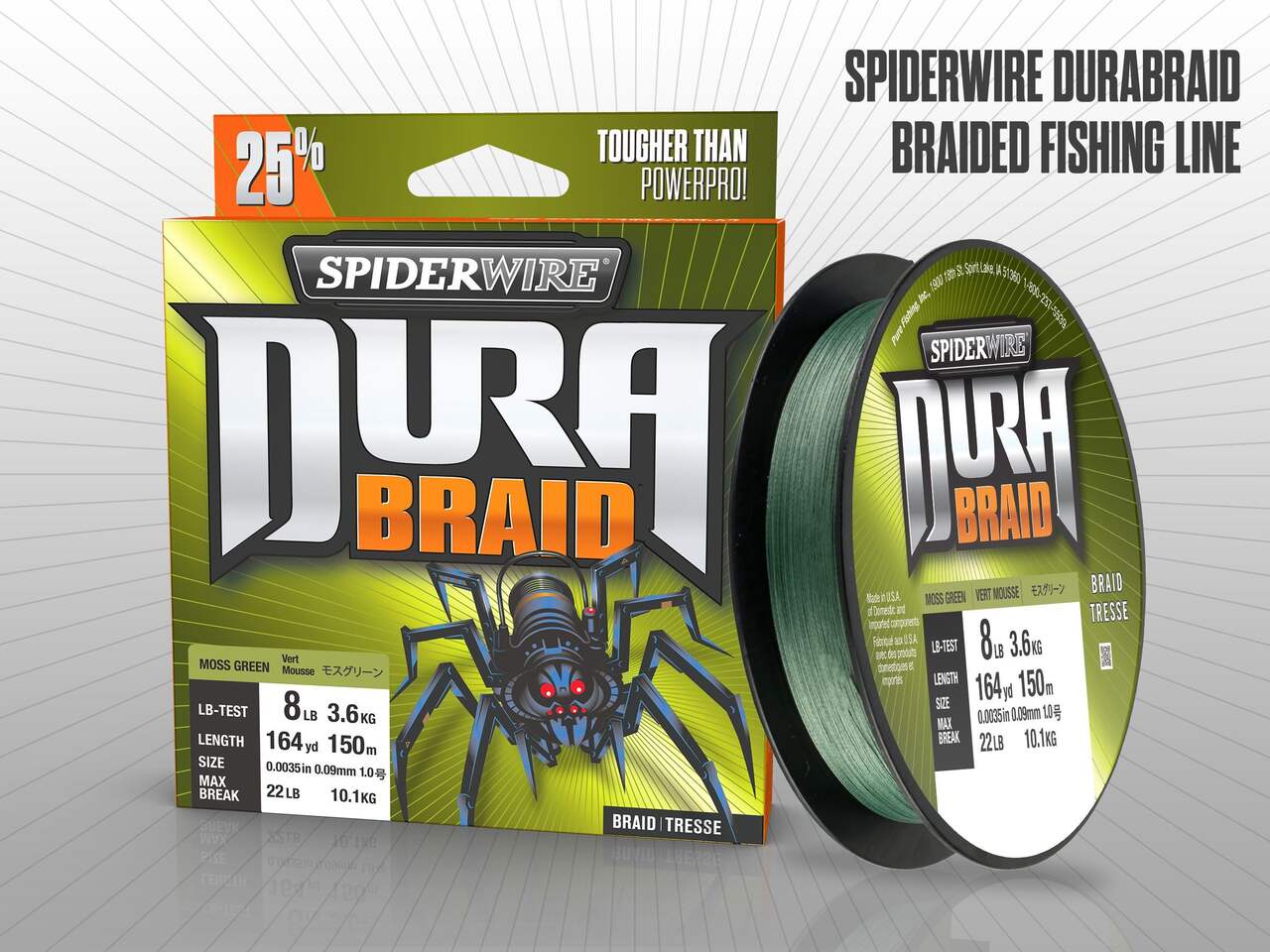 Spiderwire SDR4B65G-125 DURA-4 Braided Fishing Line, 125 yd, 65 lb, Moss  Green, 125 yd/ 65 lb, Braided Line -  Canada