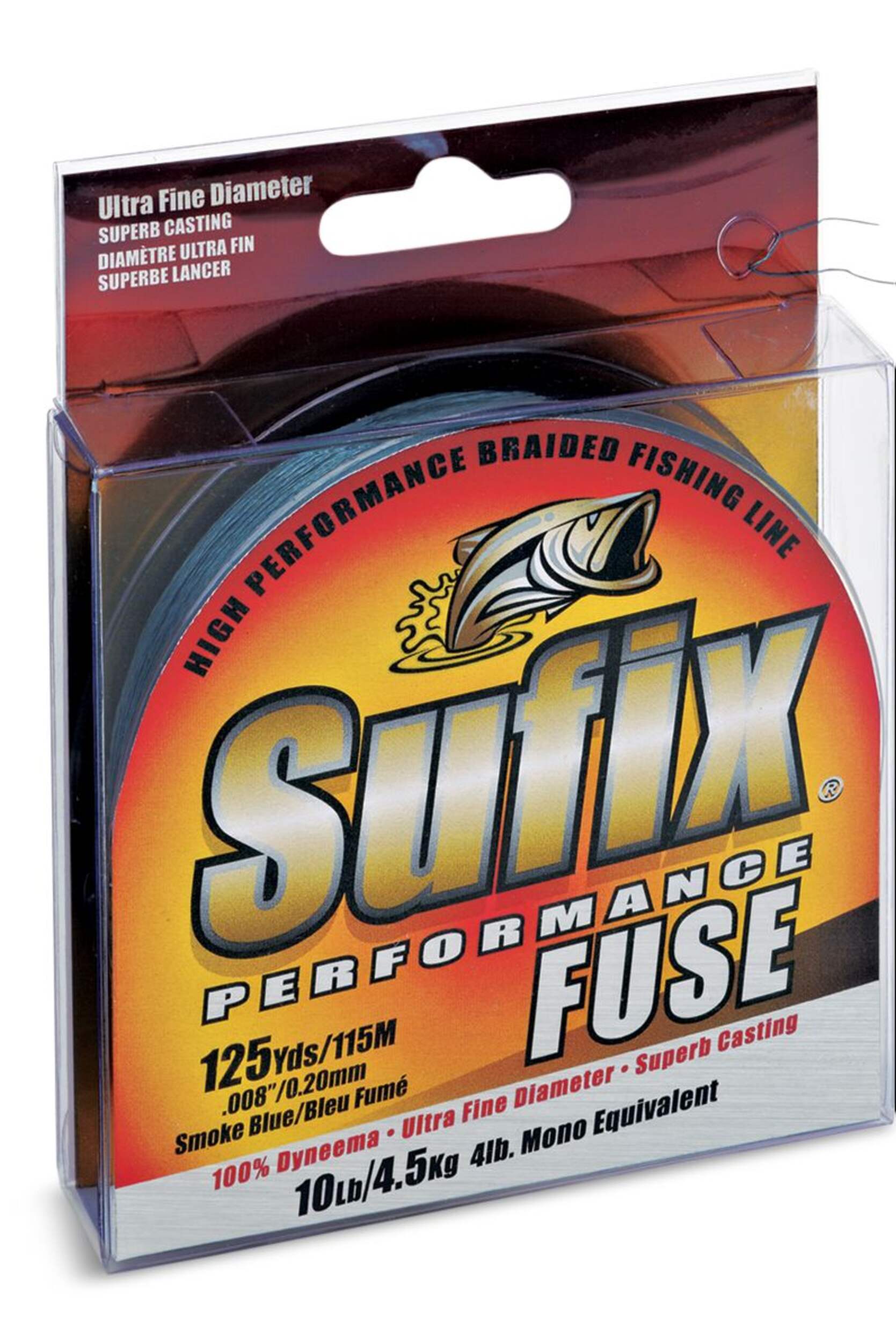 Sufix Performance Fuse Braided Fishing Line, Blue, 15-lb Front_Three_Fourths_Angled_Right