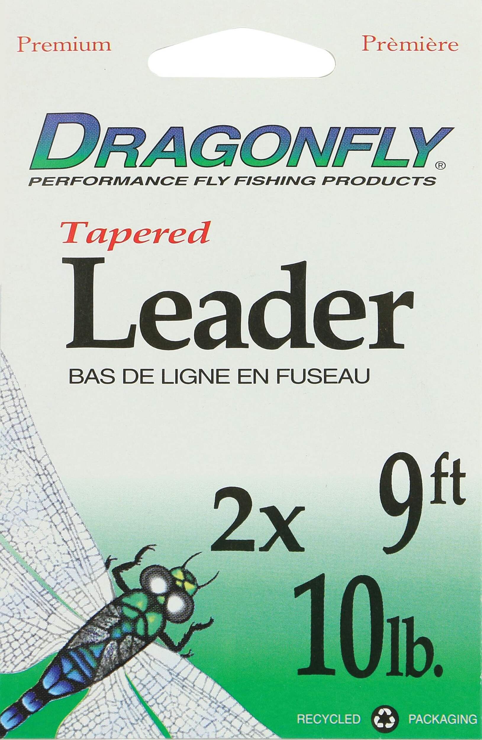 Dragonfly Fly Fishing Tapered Leader, 9-ft Front_Flat