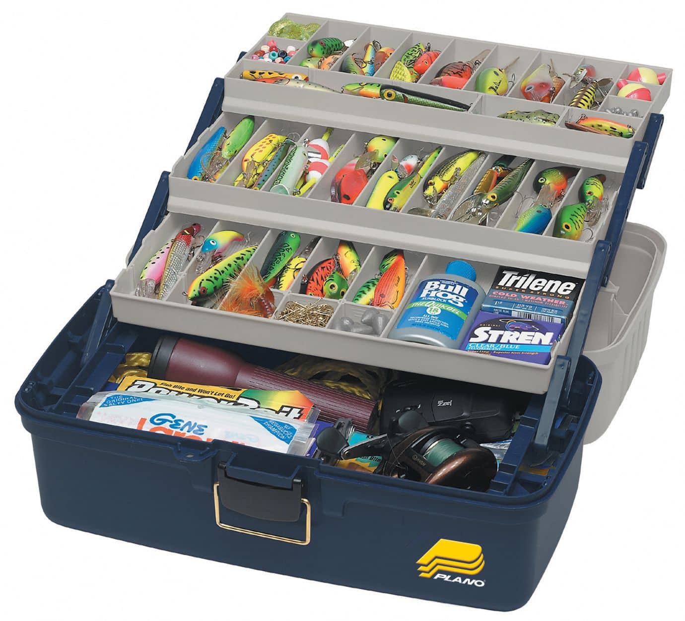 Large Fishing Tackle Box 7 Tray Travel Holder Handle-Locking Assorted Color