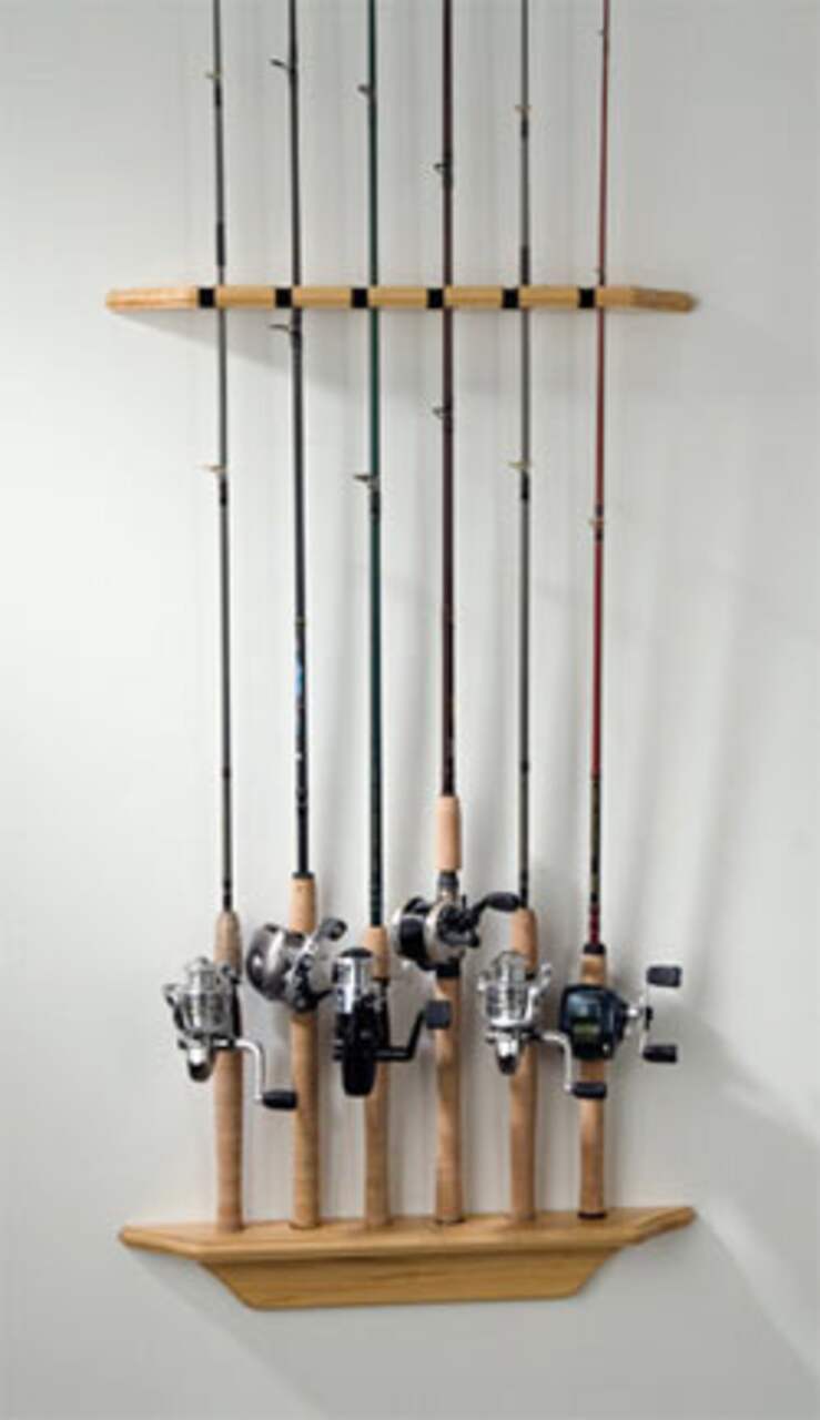 Support de rangement Vertical pour canne à pêche à 6 cannes