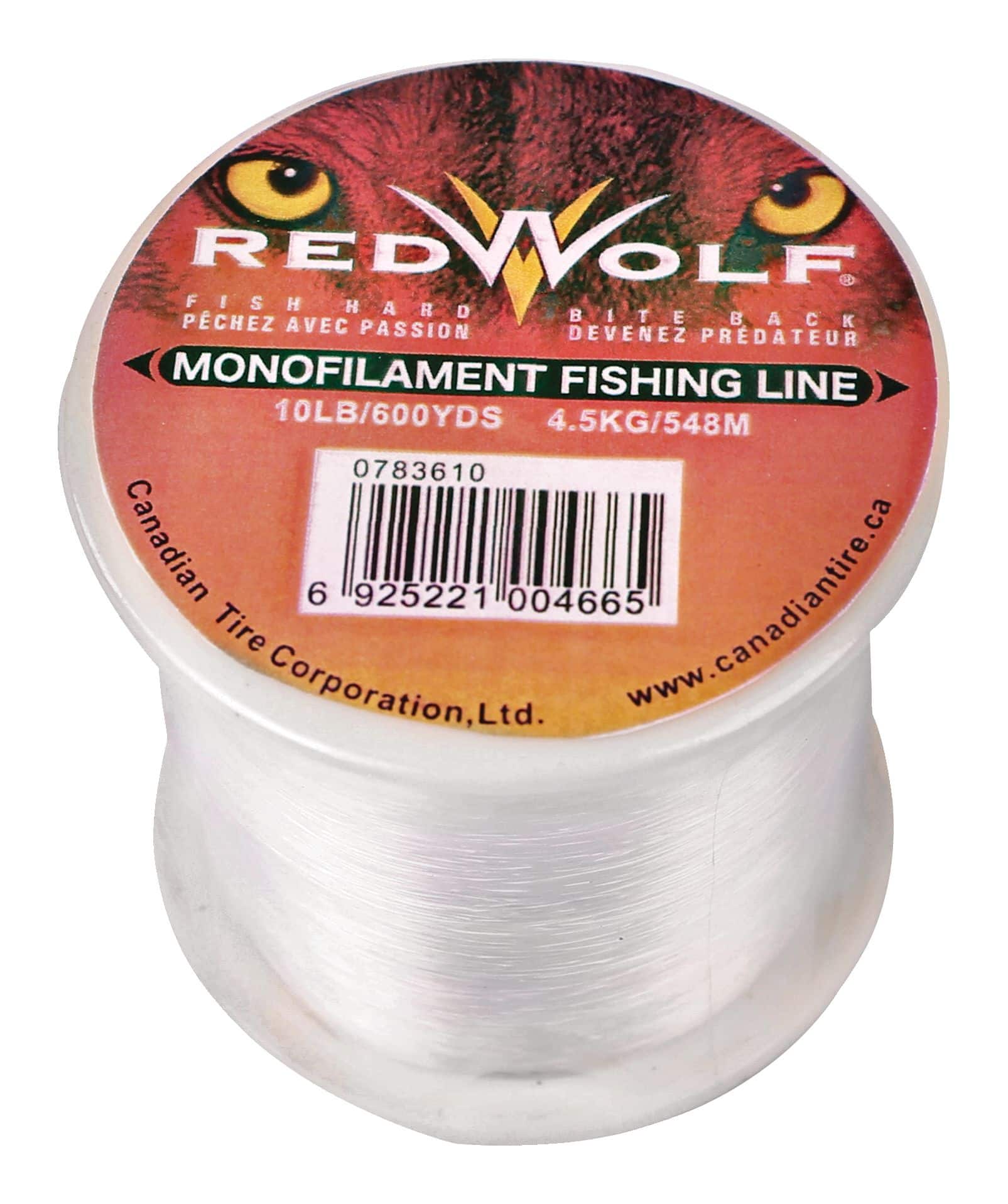 Red Wolf Monofilament Fishing Line Clear Canadian Tire