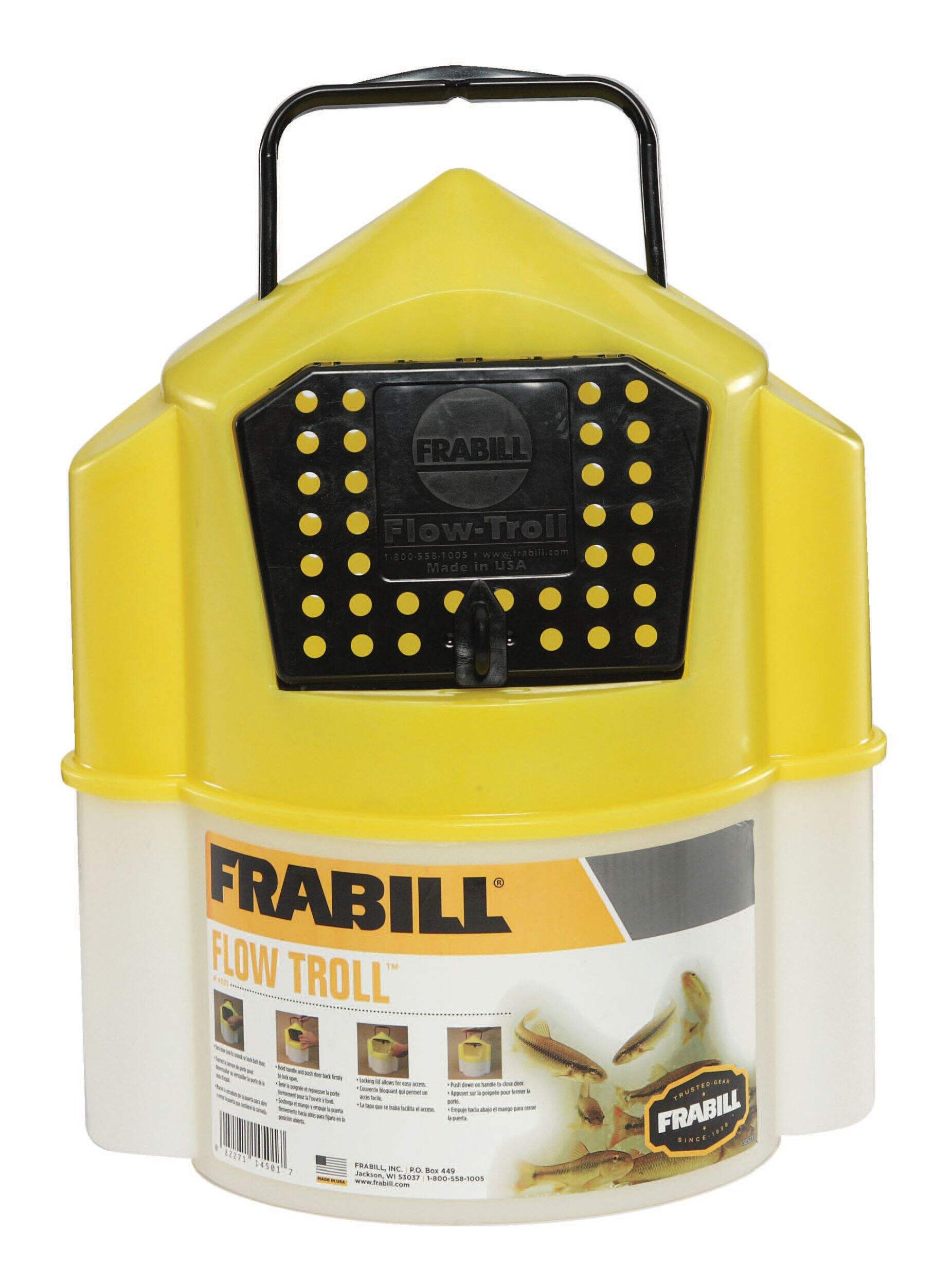 Seau à appât Frabill Flow Troll, 5,6 L (6 pintes) Front_Flat