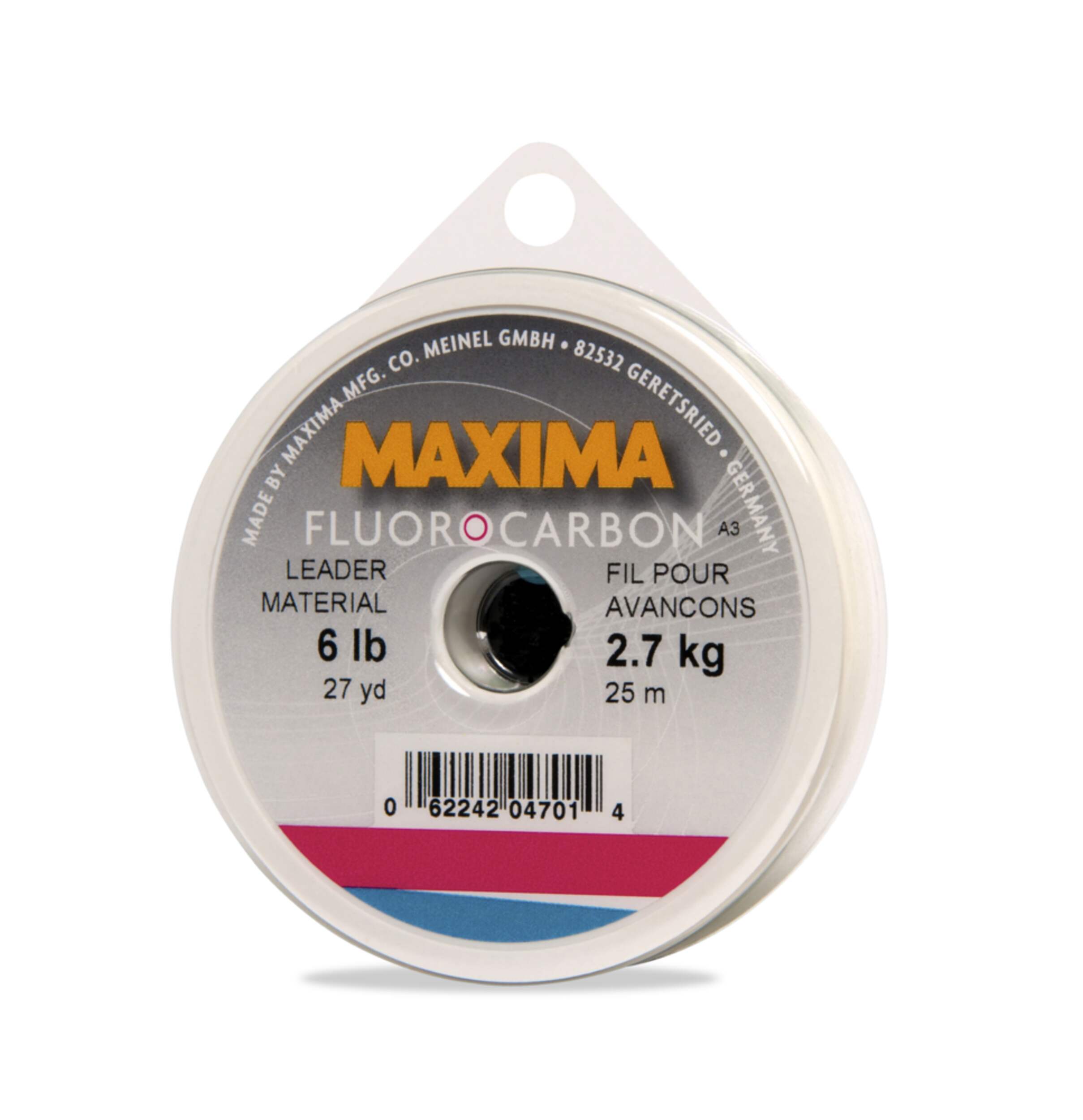 Maxima Fluorocarbon Leader Material, Clear Front_Angled_Left