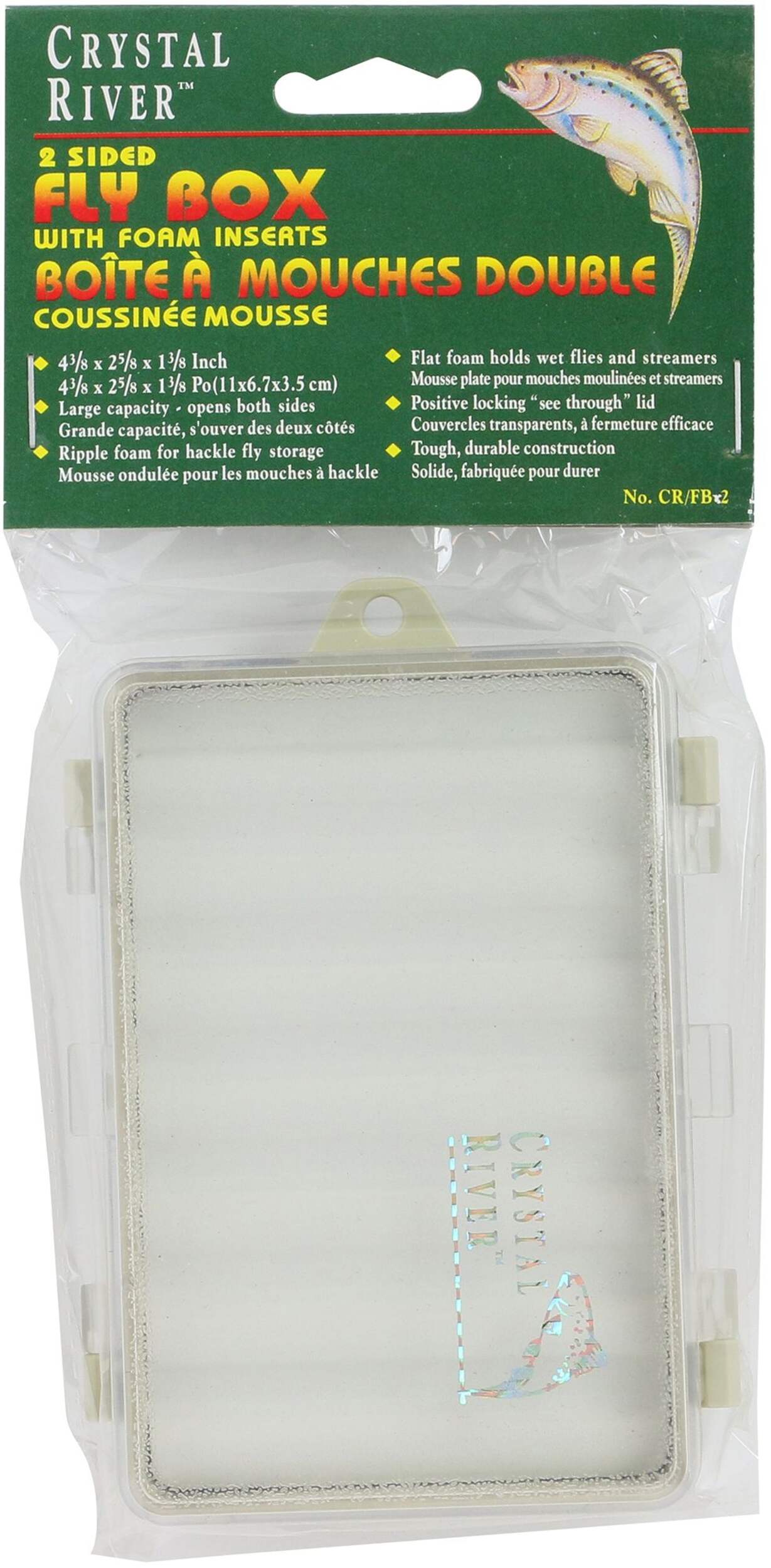 Boîte à mouches pour pêche à la mouche Crystal River, petit Front_Flat