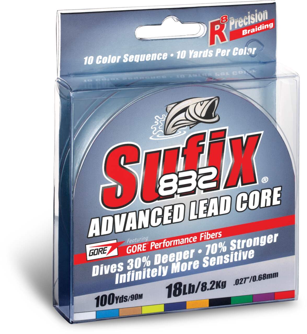 Sufix® 832 Advanced Lead Core Fishing Line, 100 yard
