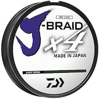 Ligne à pêche tressée Daiwa Jbraid x4, 150 verges, vert foncé