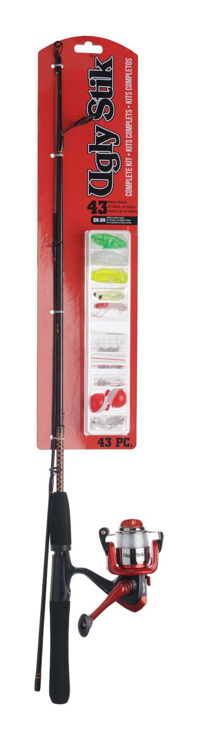 Canne et moulinet à lancer léger en carbone Ugly Stik Flatboard, léger, antiretour, 5 pi, paq. 2 Front_Flat