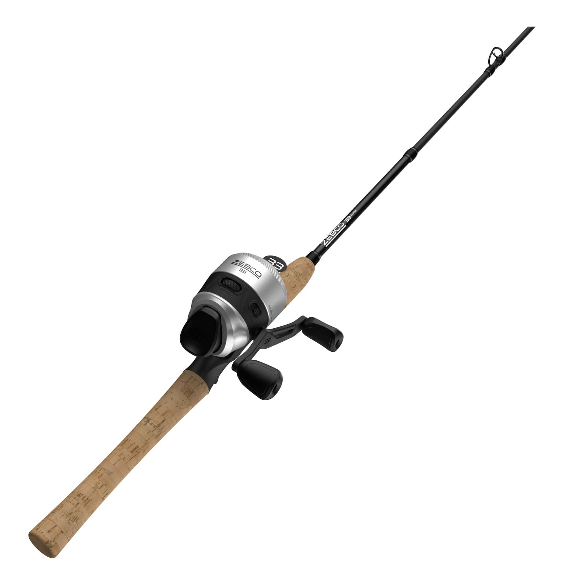  Zebco 33 Rhino Max Spincast Reel and Fishing Rod Combo, 6-Foot  6-Inch 2-Piece Durable Fiberglass Rod with ComfortGrip Handle, Quickset  Anti-Reverse Fishing Reel with Bite Alert, Gray/Black : Sports 
