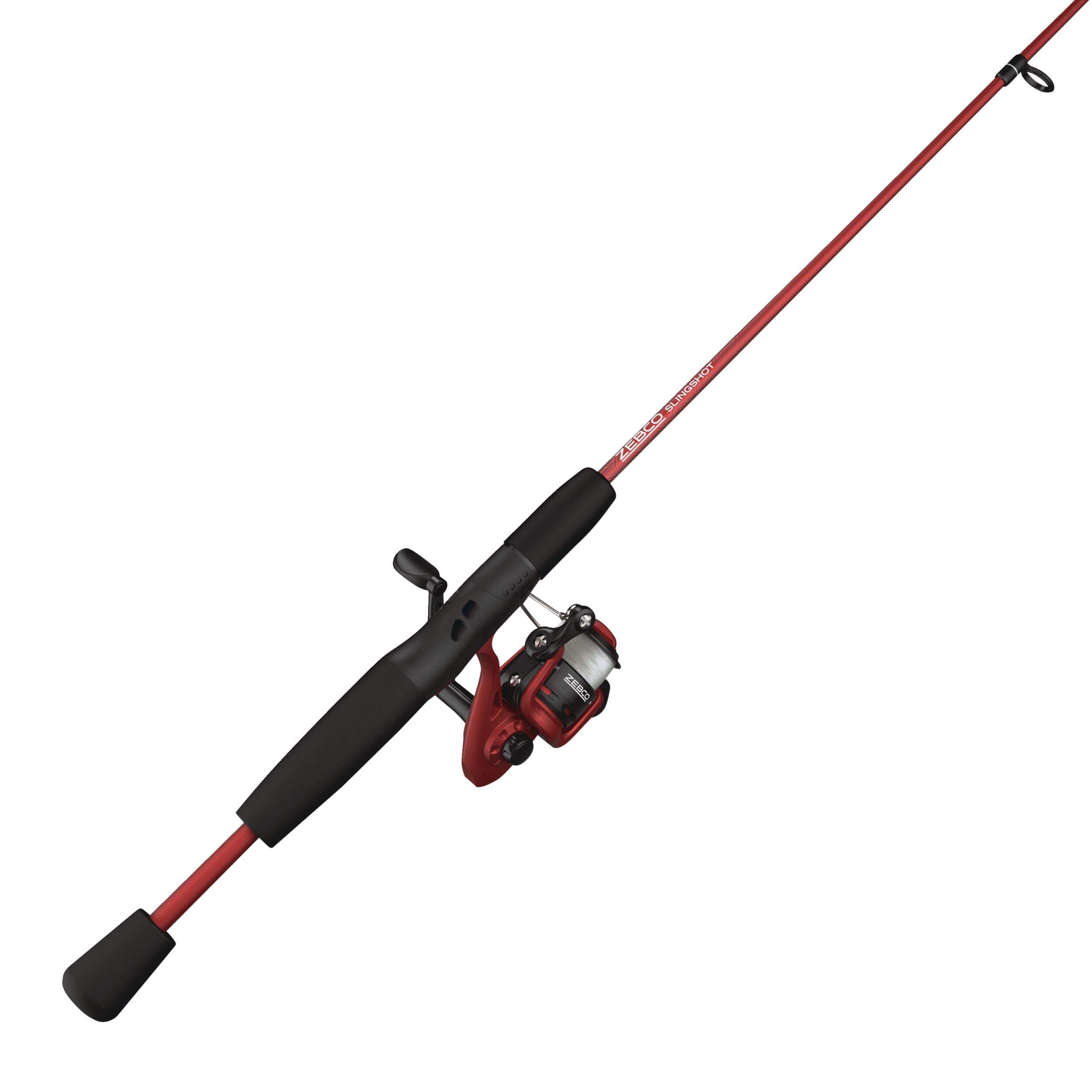 Zebco Slingshot Spinning Combo, Red CloseUp