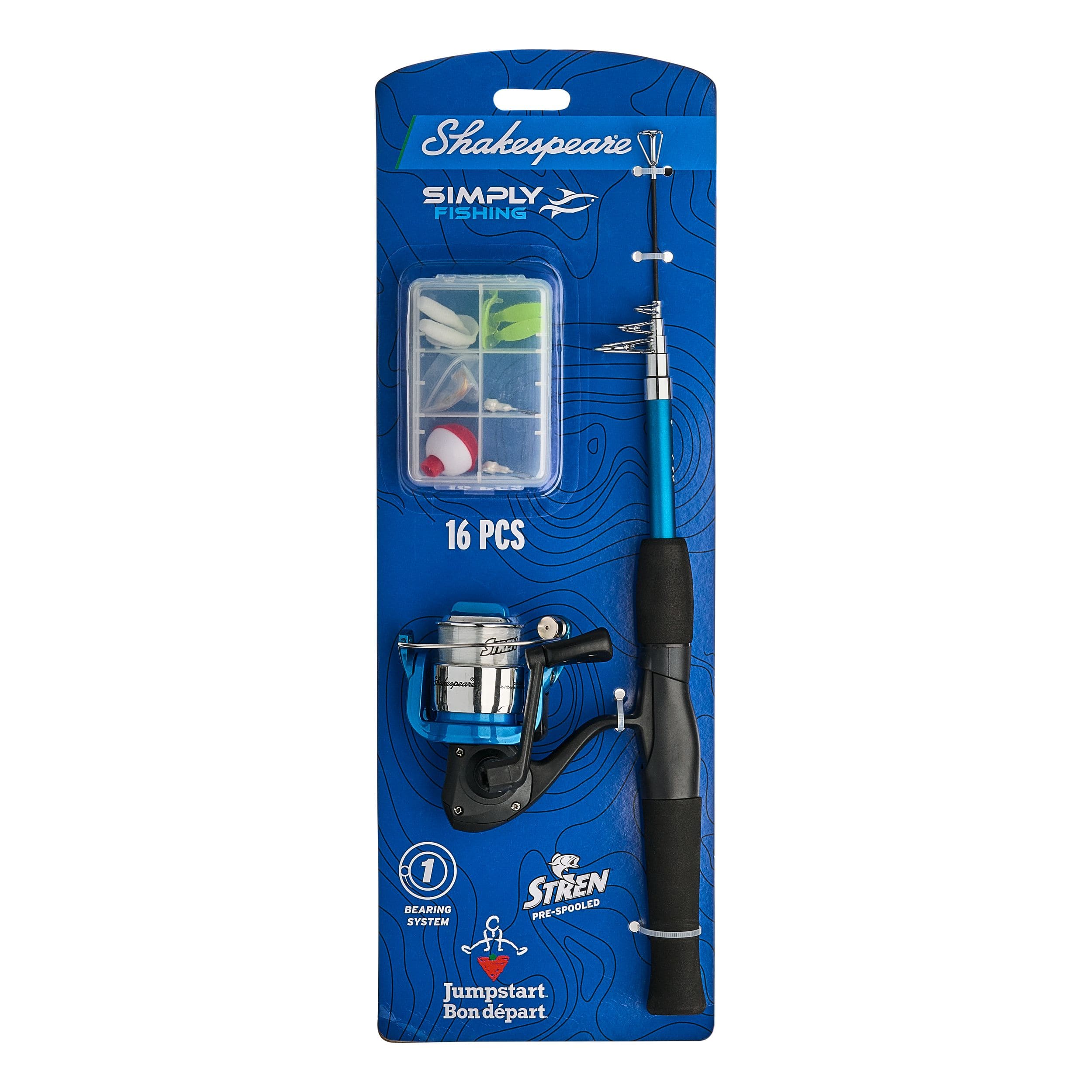 Shakespeare Simply Fishing Multi-Species Spinning Fishing Reel & Rod Combo,  4-ft 6-in, Medium