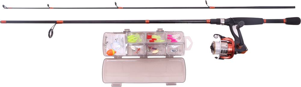 red wolf salmon spinning combo