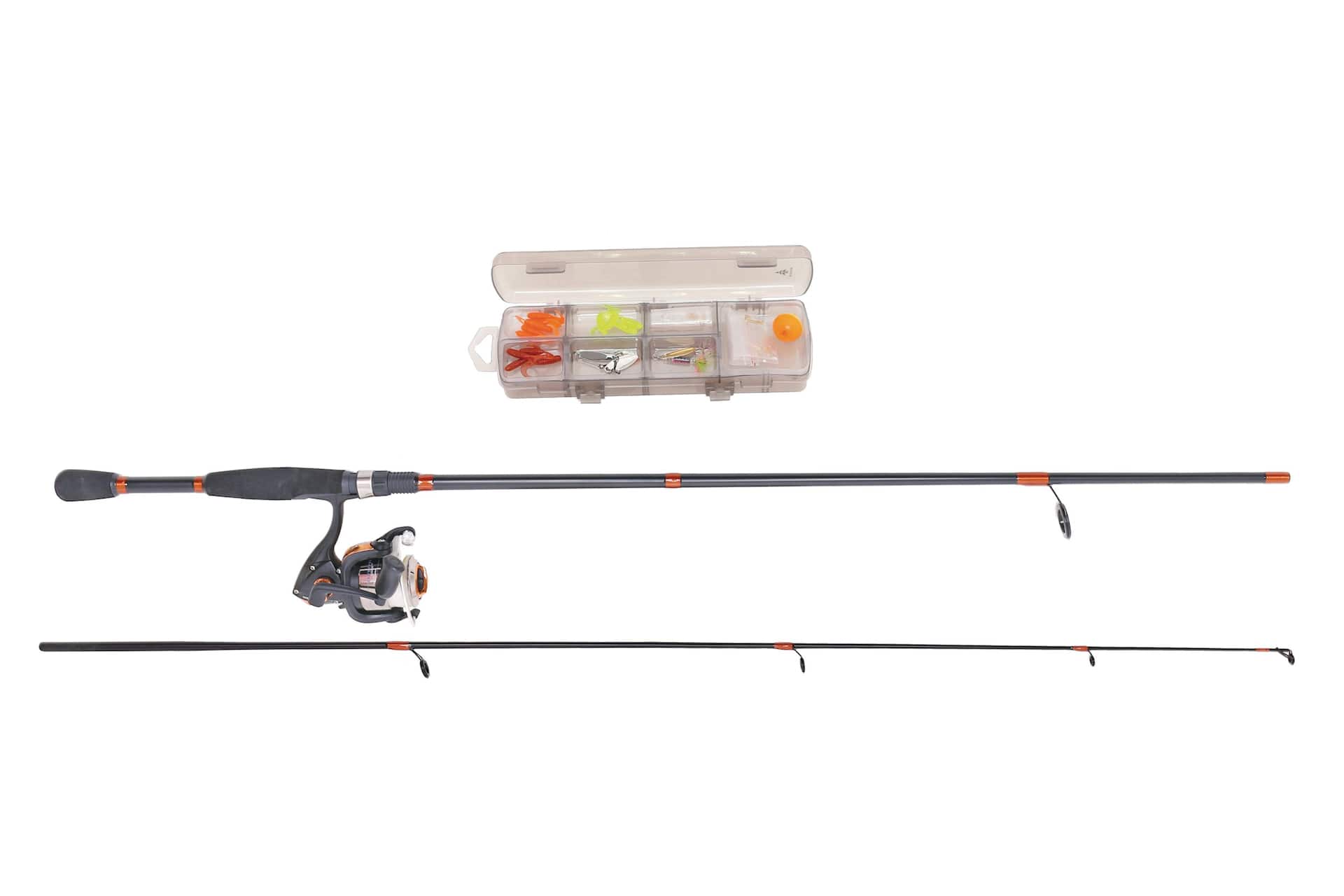 Red Wolf Trout Spinning Fishing Rod and Reel Combo with Tackle Kit, Pre- Spooled, Medium, 6.6-ft, 3-pc