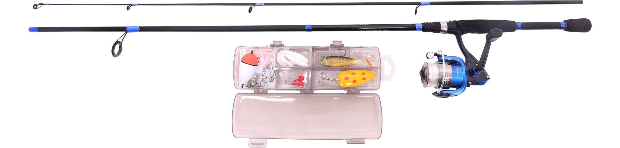 Canne et moulinet à lancer léger pour le brochet Red Wolf avec trousse de pêche, préembobiné, moyen, 7 pi, paq. 3 Composite_or_Mixed