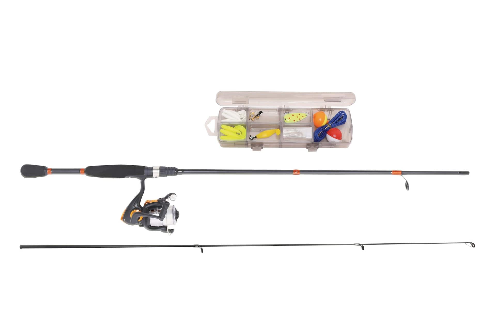 Red Wolf Universal Spinning Fishing Rod and Reel Combo with Tackle