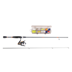 Red Wolf Universal Spinning Fishing Rod and Reel Combo with Tackle Kit, Pre- Spooled, Medium, 5.6-ft, 3-pc