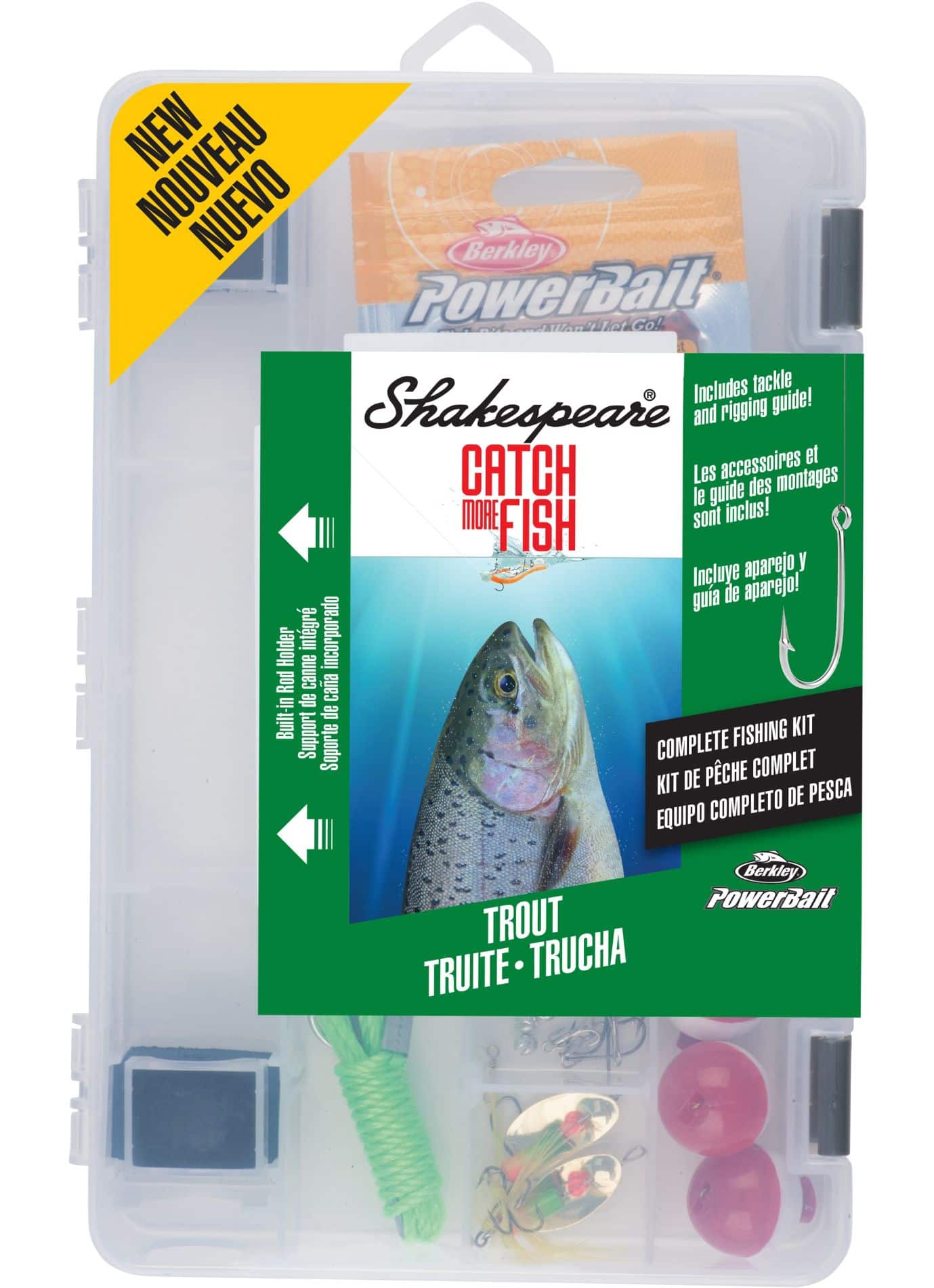 Shakespeare Catch More Fishing Tackle Box Kits, Trout