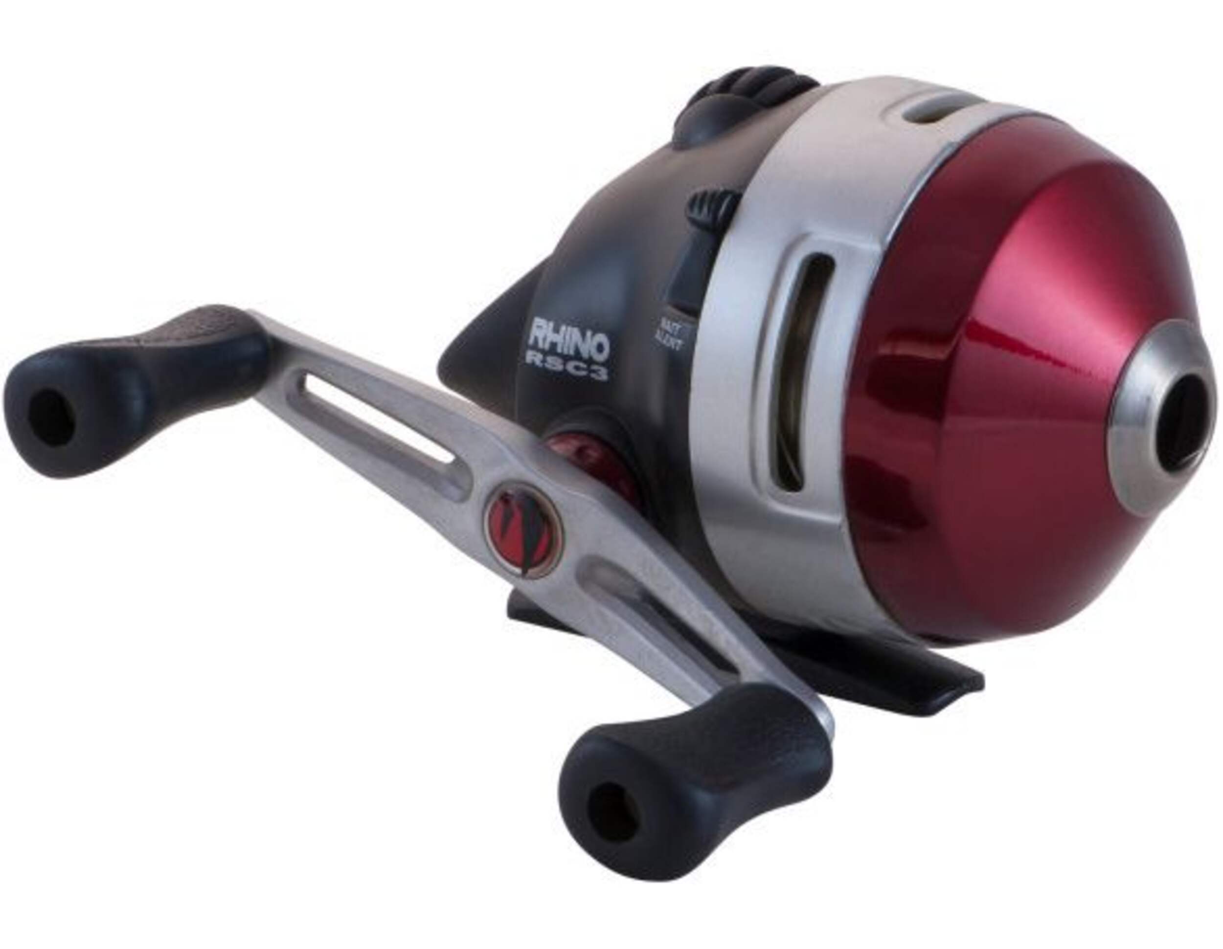 Zebco Rhino Spincast Fishing Reel, Anti-Reverse, Reversible Front_Angled_Right