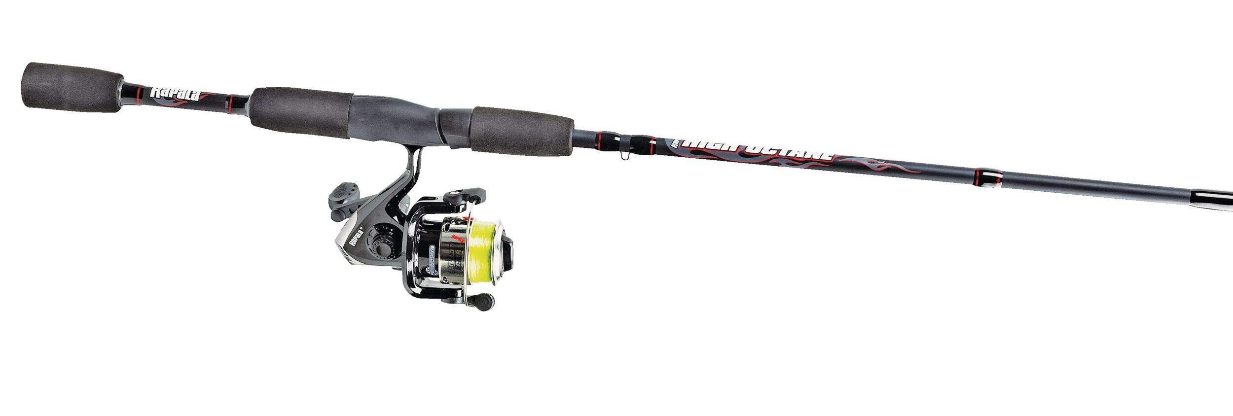Rapala High Octane Spinning Fishing Rod and Reel Combo, Pre-Spooled, Anti-Reverse, Medium, 6-ft, 2-pc Side_Right