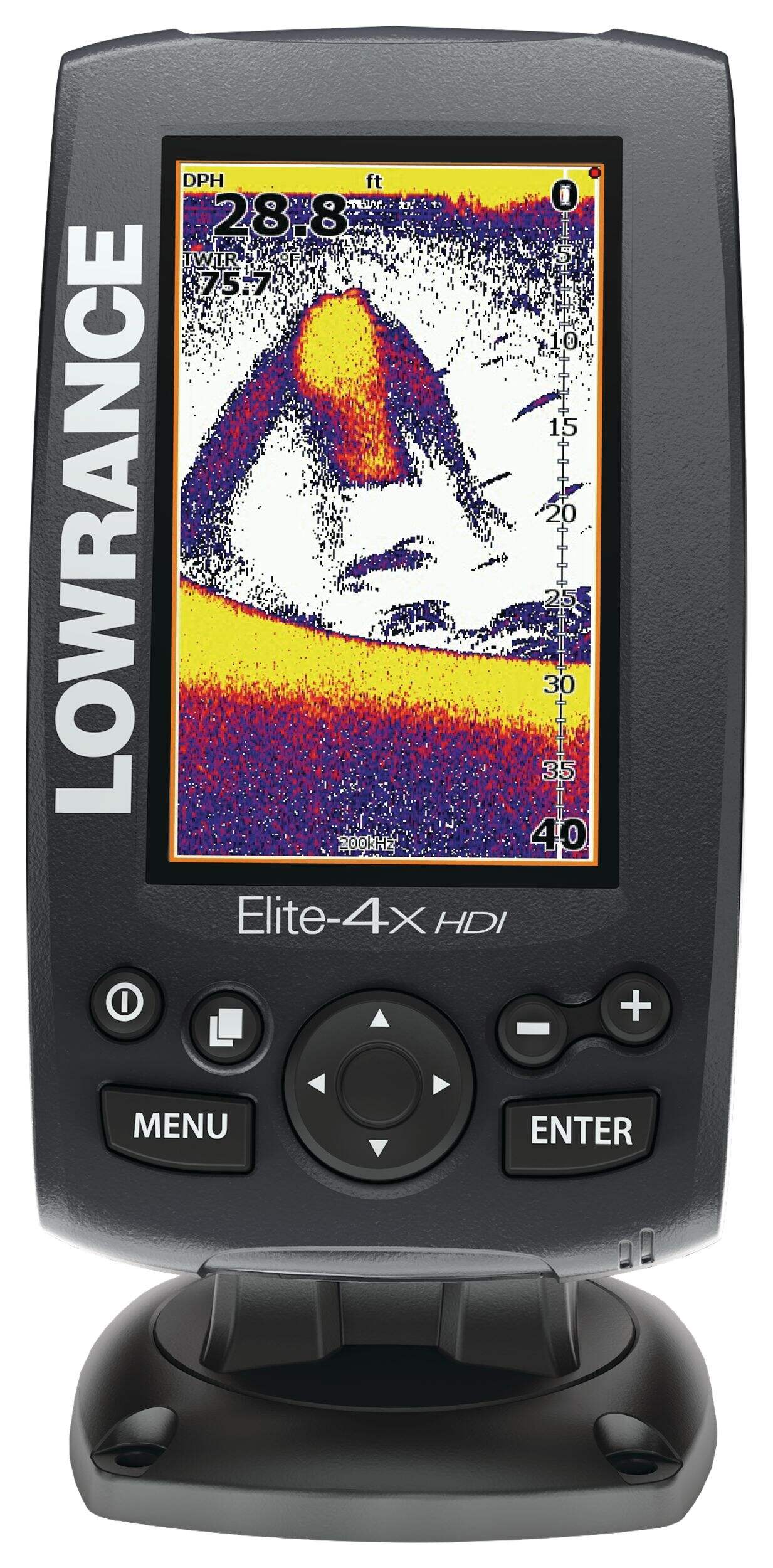 Lowrance Elite 4X HDI 83/200 & 455/800 Fish Finder Front_Flat