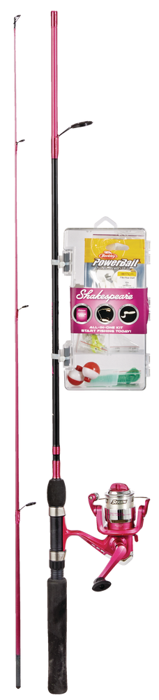 SHIPS FREE Shakespeare Complete Bass Kit — Rod Reel Line Powerbait Tackle 