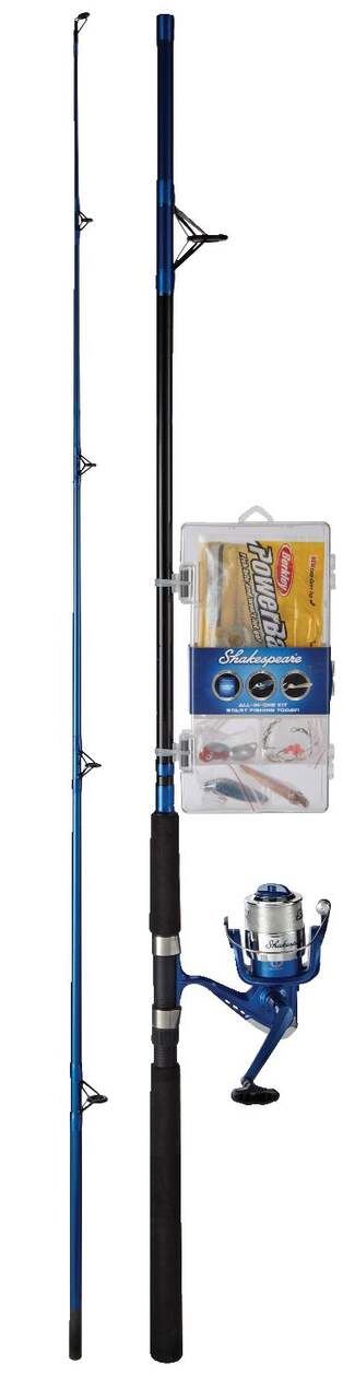 Simply Fishing Multi-Species Spincast Fishing Rod and Reel Combo with  Tackle Kit, Pre-Spooled, Medium, 8-ft, 3-pc