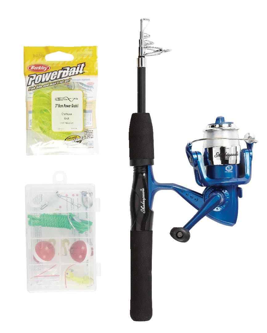Simply Fishing Telescopic Spinning Fishing Rod and Reel Combo with Tackle  Kit, Pre-Spooled, Medium, 5.6-ft, 3-pc