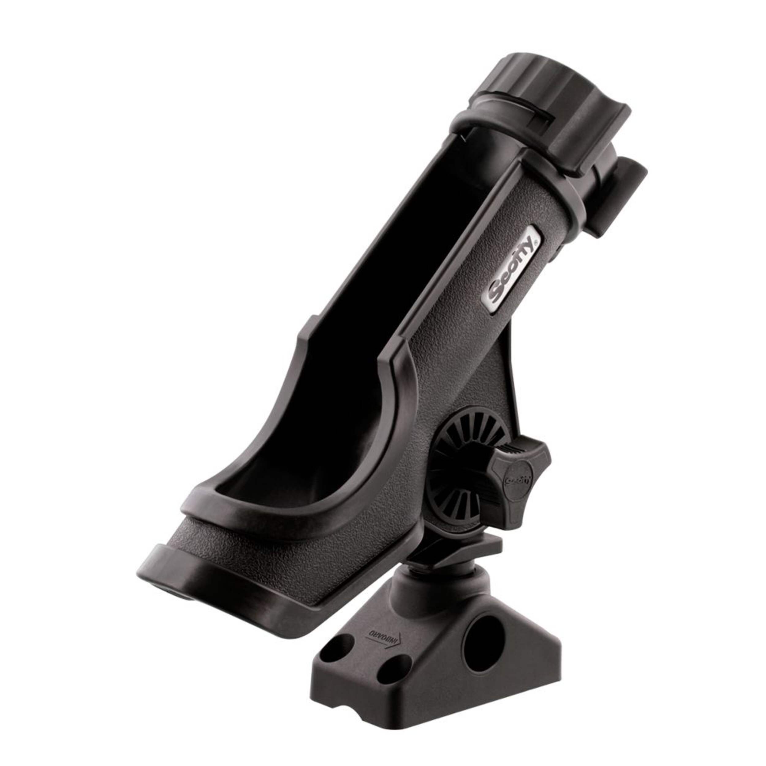 Scotty 230 Power Lock Rod Holder with Combination Side/Deck Mount, Black Front_Angled_Left