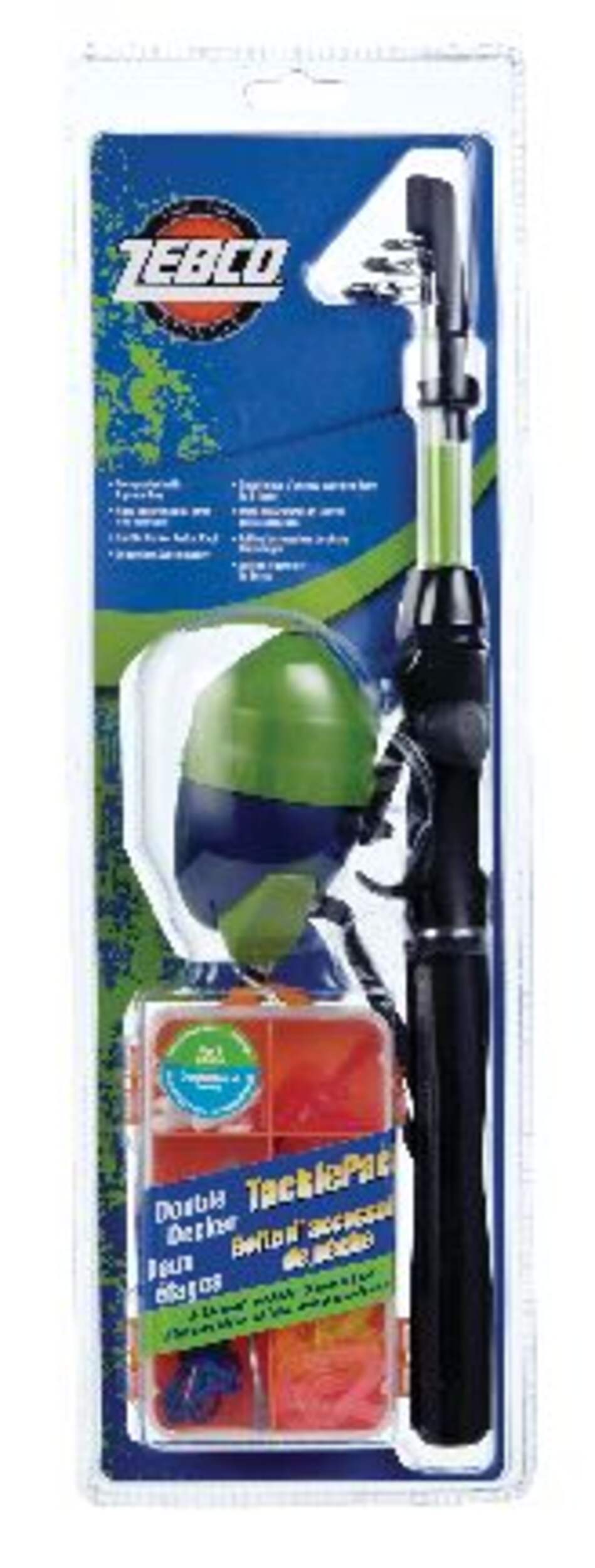 Zebco Adventure Telescopic Spincast Fishing Rod and Reel Combo, Pre-Spooled, Anti-Reverse, Medium, Right Hand, 5-ft, 2-pc Front_Flat