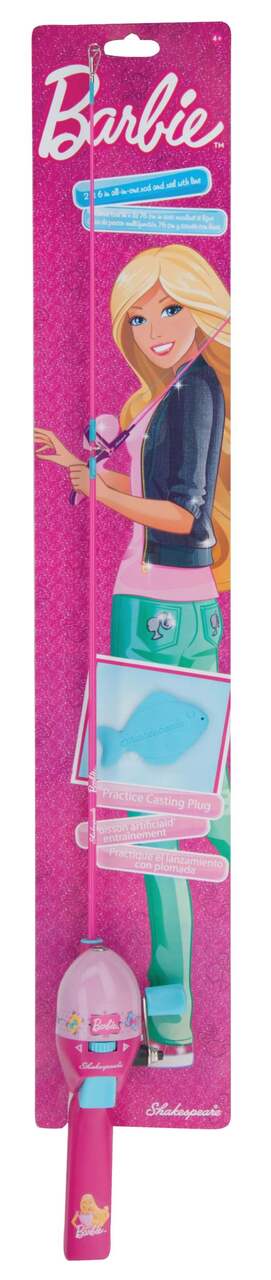 Shakespeare Mattel Barbie Lighted Kit 2'6” Spincast Combo - Kids