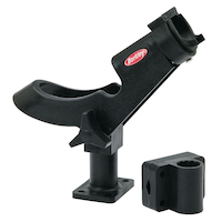 Porte-canne réglable Berkley avec support encastré, sur pied, latéral et sur rail, noir