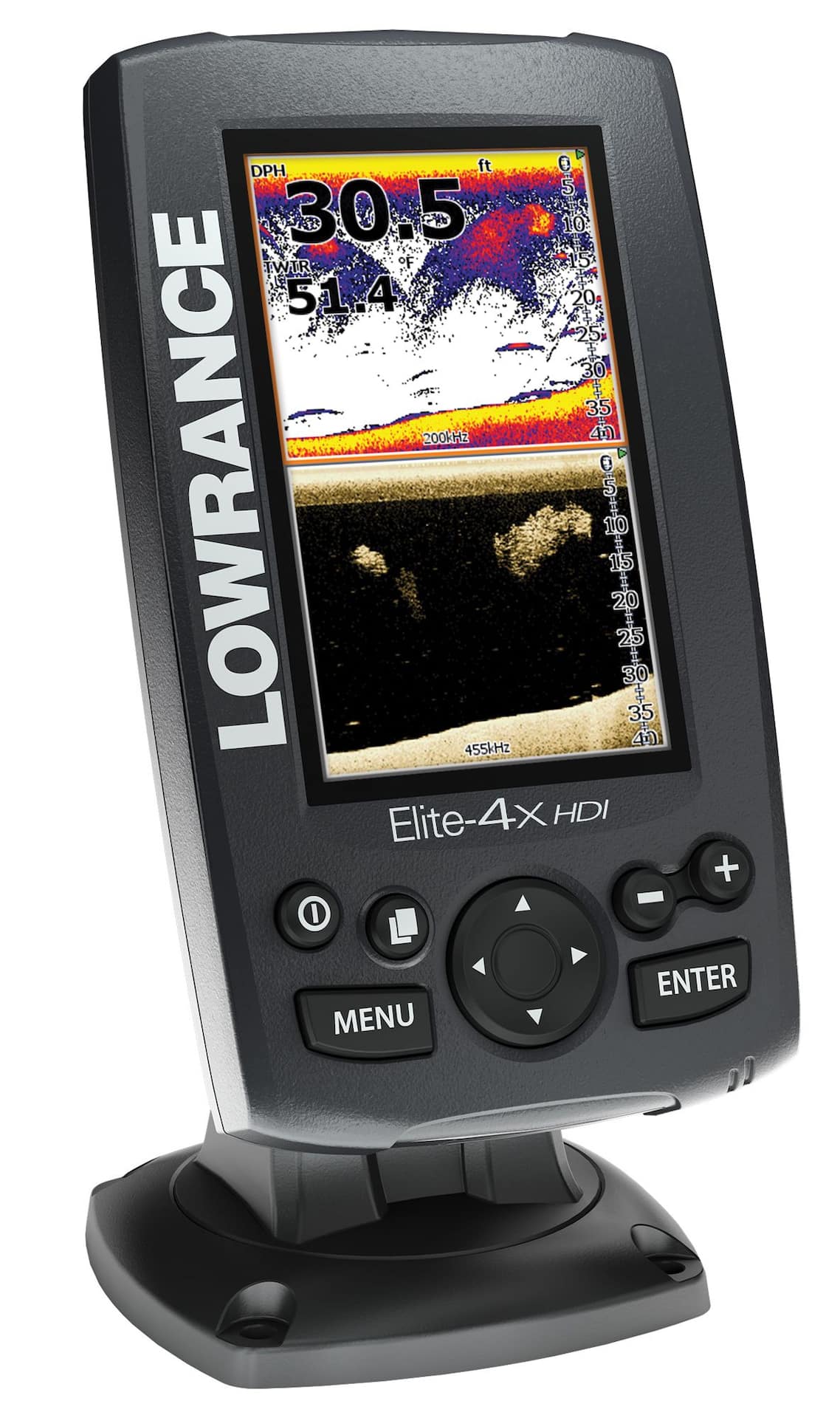 Lowrance Elite 4 HDI Fish Finder with Base