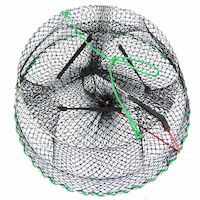 Sea King Stainless Steel Deluxe Round Prawn Trap, Collapsible/Stackable, 32-in Overhead_Plunge