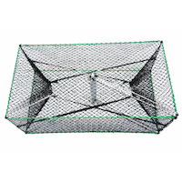 Sea King Stainless Steel Folding Prawn Trap, Collapsible with 3 Openings Overhead_Plunge