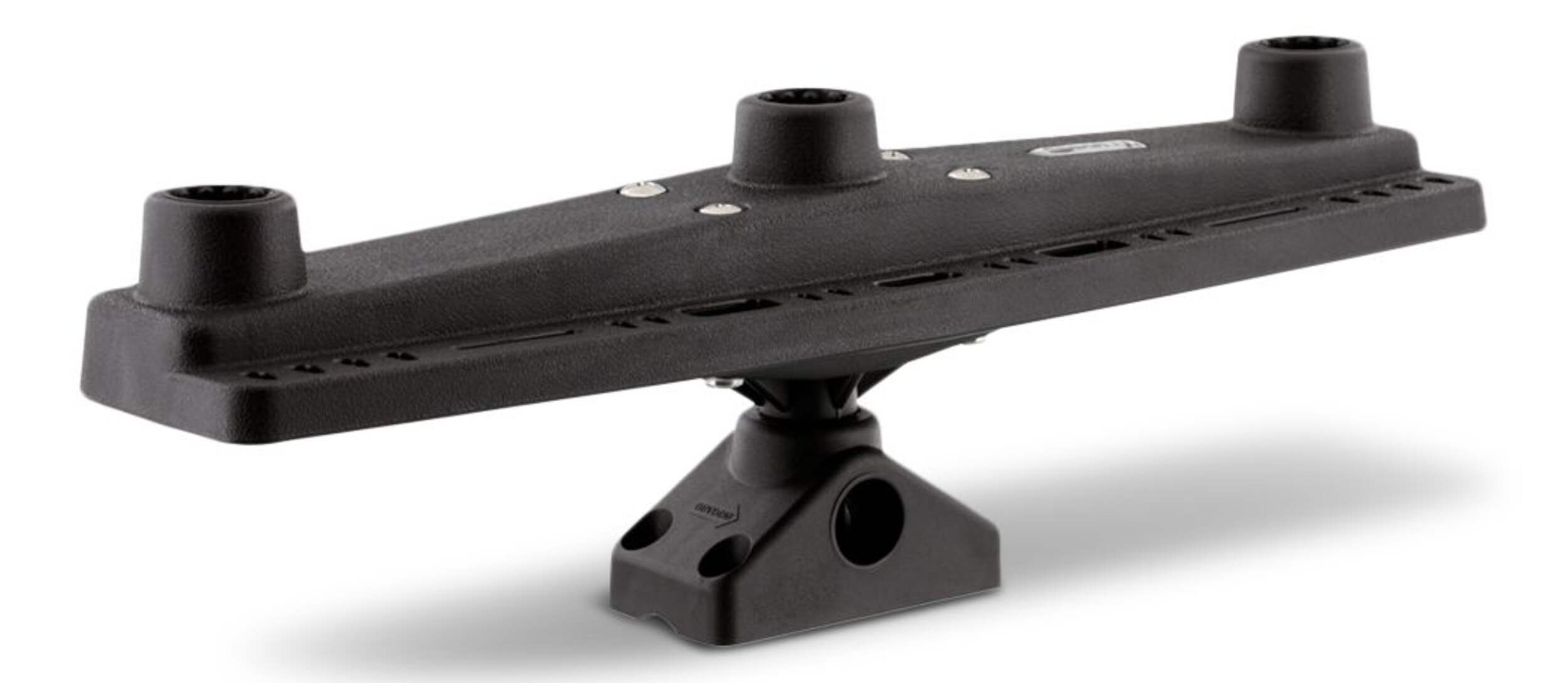 Scotty #256 Triple Rod Holder, Board only, Black Front_Three_Fourths_Angled_Right