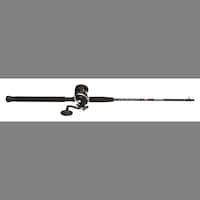 Canne à pêche et moulinet PENN Rival, pour pêche à la traîne, pêche au flétan en eau salée, moyen-lourd, droitier, 6,6 pi Noir Overhead_Flat