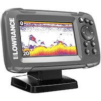 Échosondeur GPS Lowrance HOOK2 4x avec transducteur Skimmer en forme de balle de fusil Front_Three_Fourths_Angled_Right